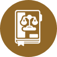 Law book icon with scales